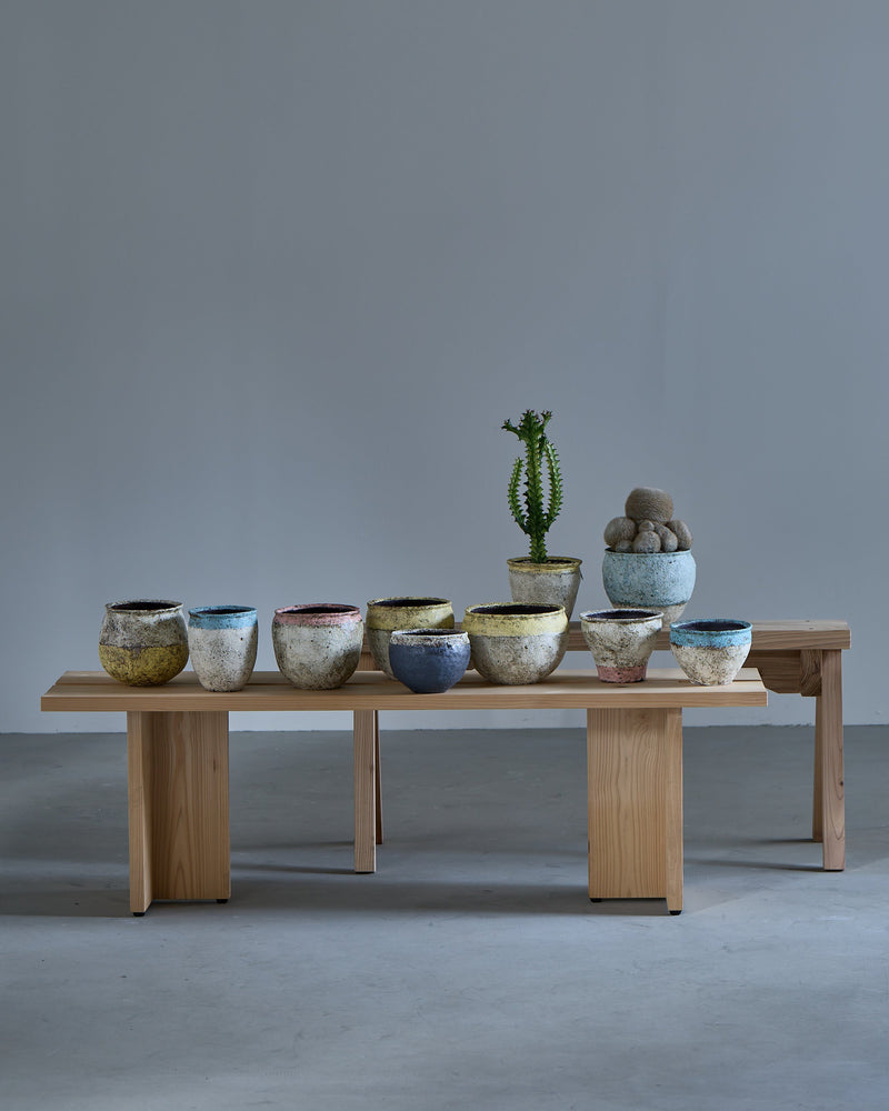 Tomoko Sakai – New Works Arrival Colored Hakeme Plant Pots