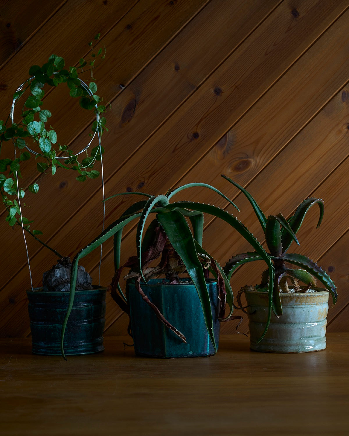 境道一 / 織部釉植木鉢 B