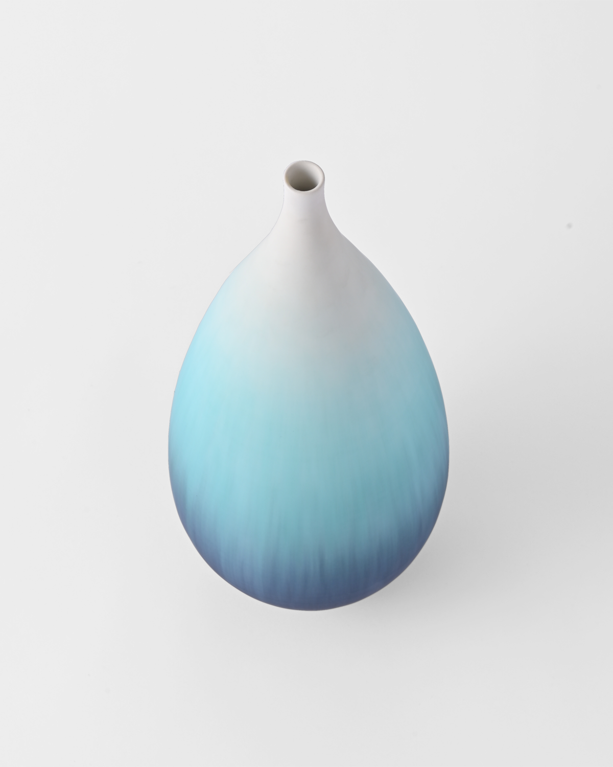 岩崎龍二 / 半磁器土花器 A / Lt.Blue/Blue