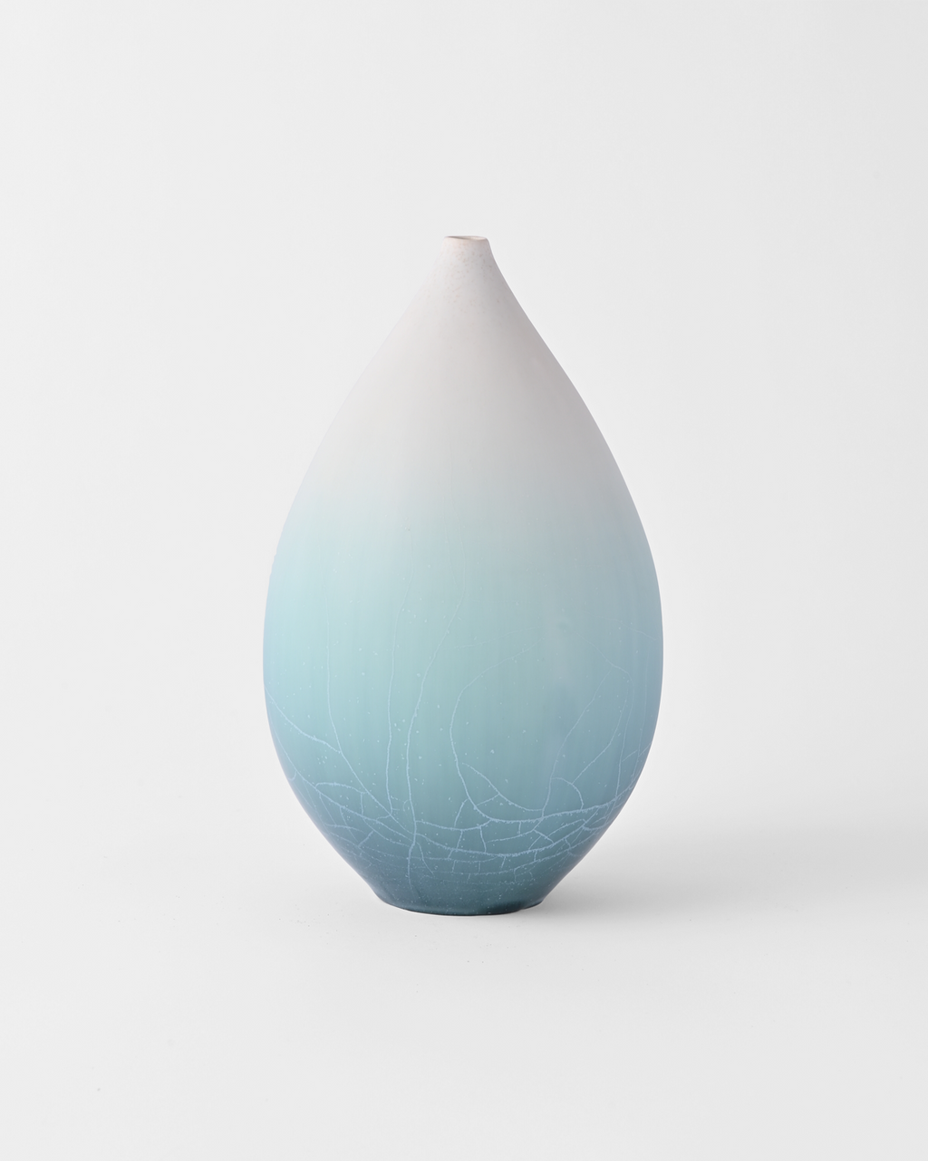 岩崎龍二 / 半磁器土花器 C / Lt.Blue