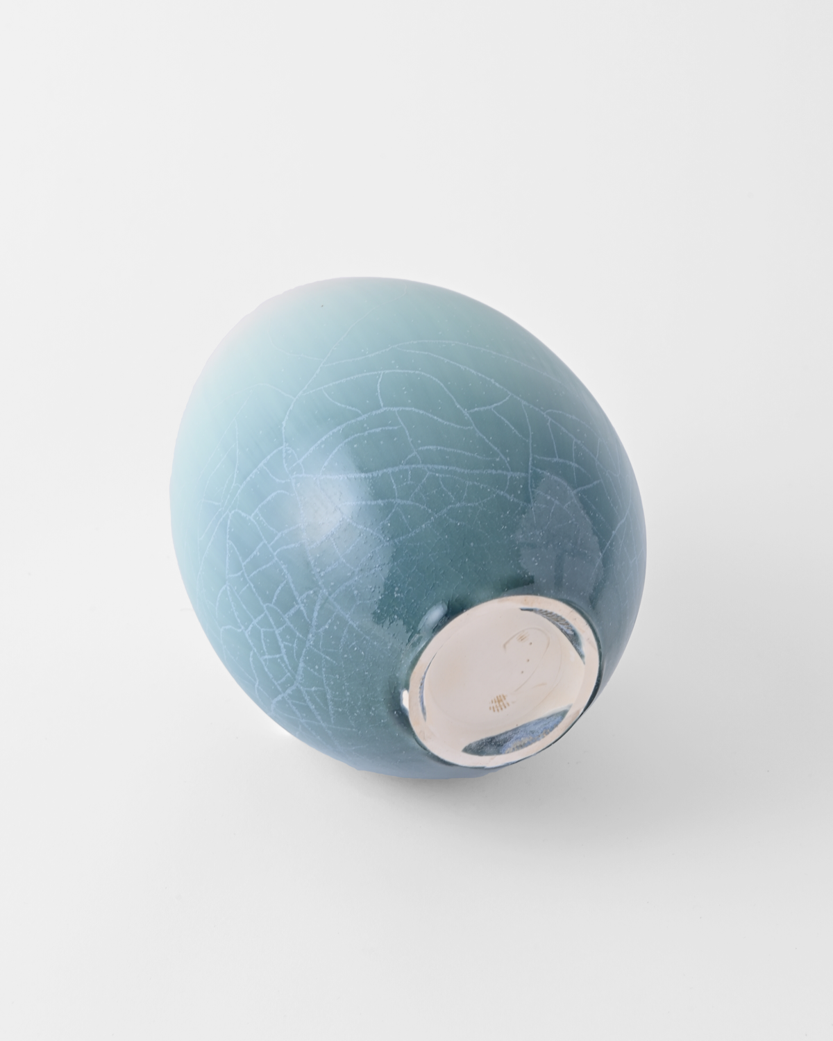 岩崎龍二 / 半磁器土花器 C / Lt.Blue