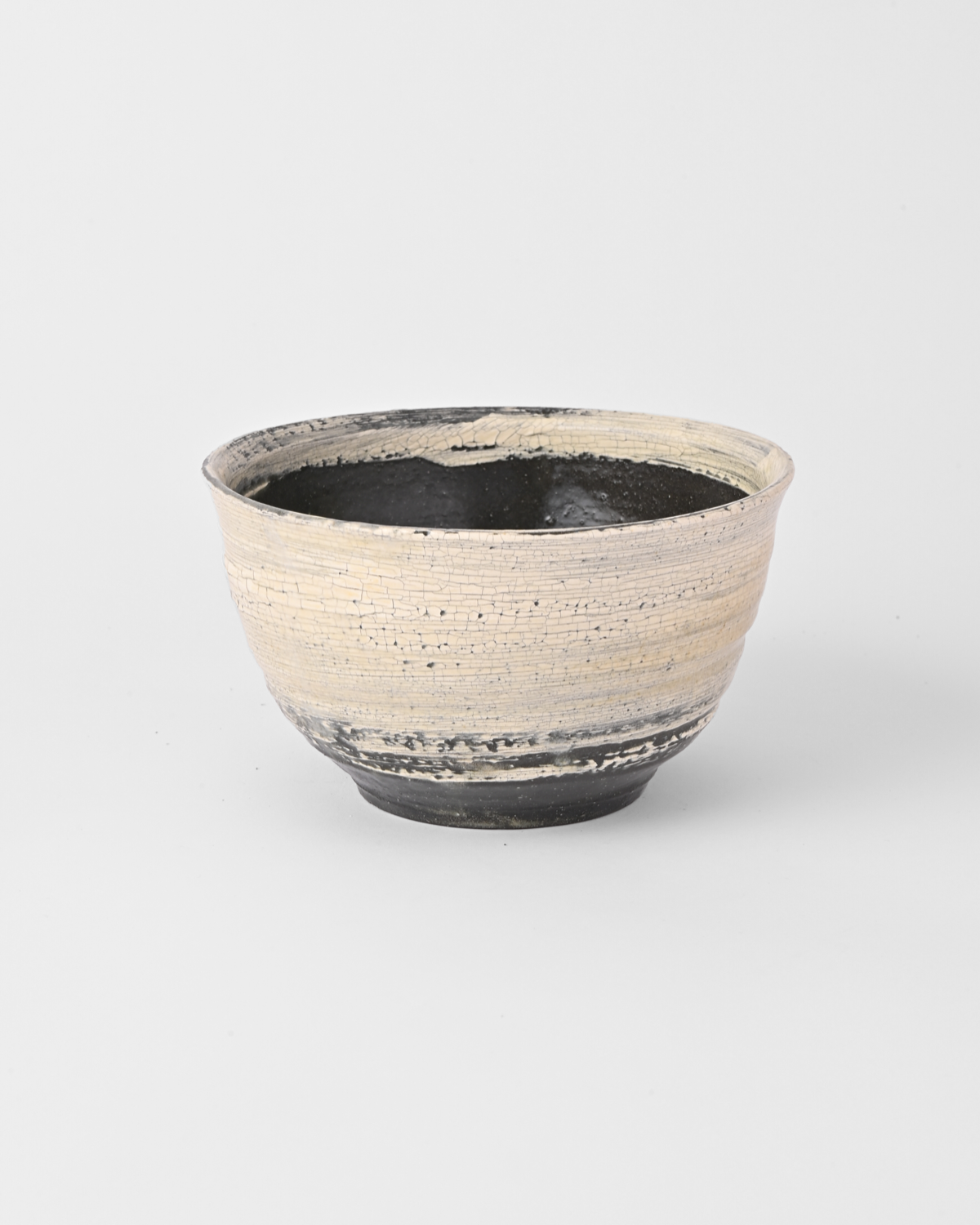 尾形アツシ / 黒地刷毛目植木鉢 Large A