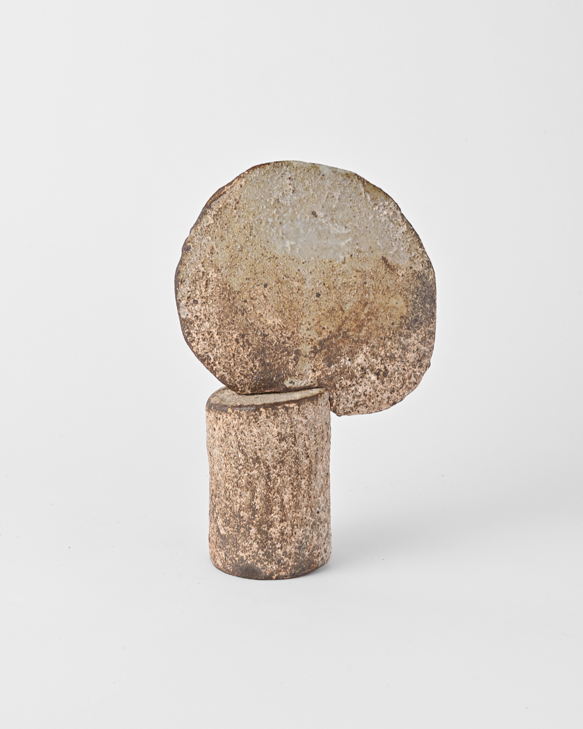 村上躍 / 白灰化粧蓋付瓶 C