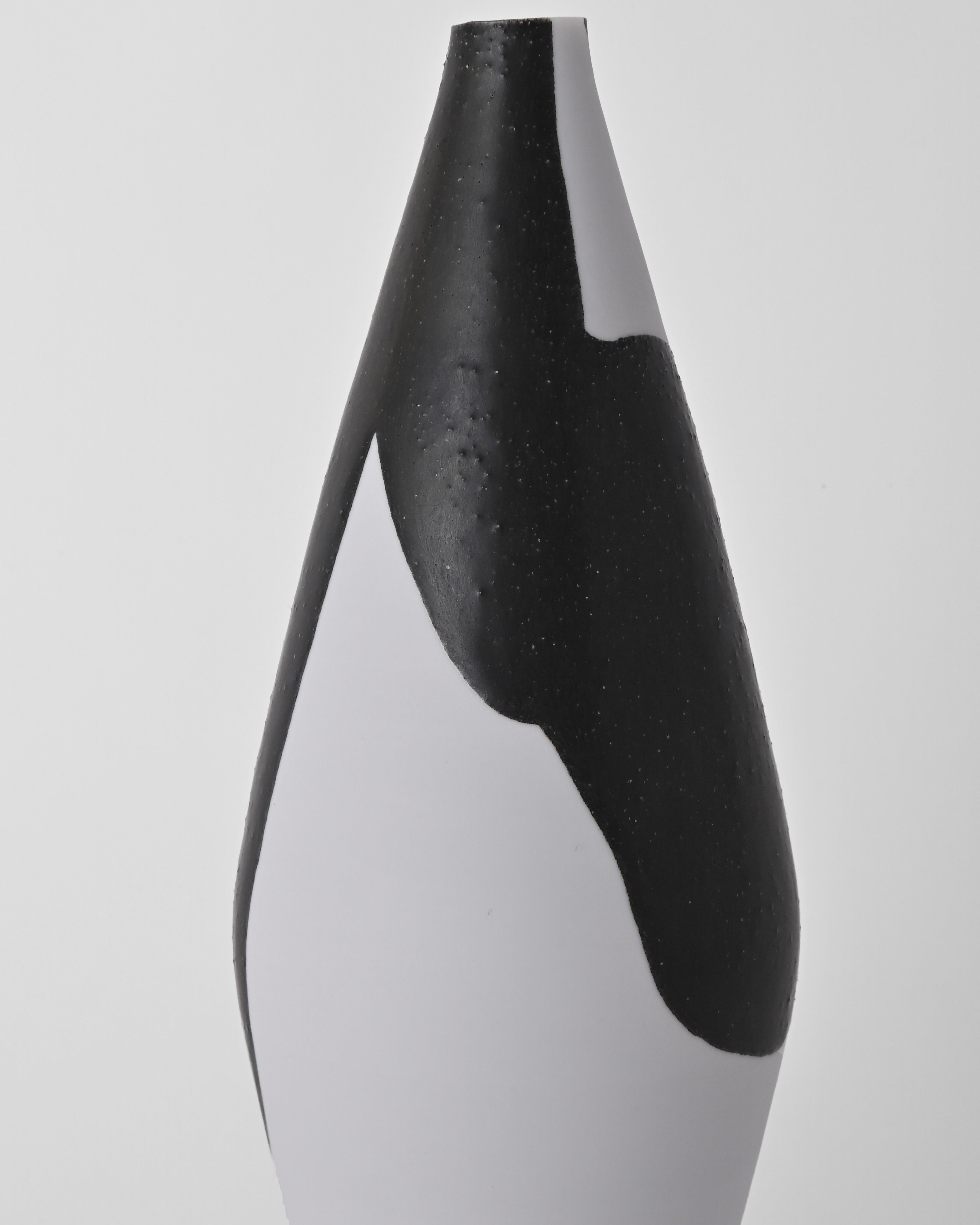 Naotsugu Yoshida / White Porcelain & Iron Glaze Vase Small E