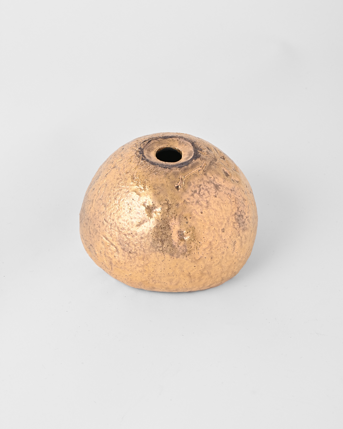 村上躍 / 内黒釉金彩植木鉢 B