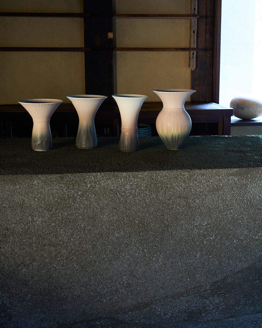 Ryuji Iwasaki / Flower vase / Shuttle / Blue Grey C